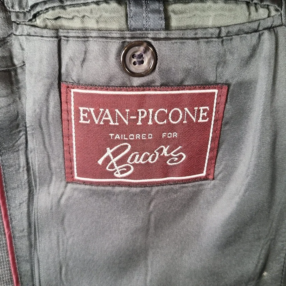 Vintage Evan Picone Jacket Mens‎ 41R Gray 2 Button Blazer Suit Coat USA Made